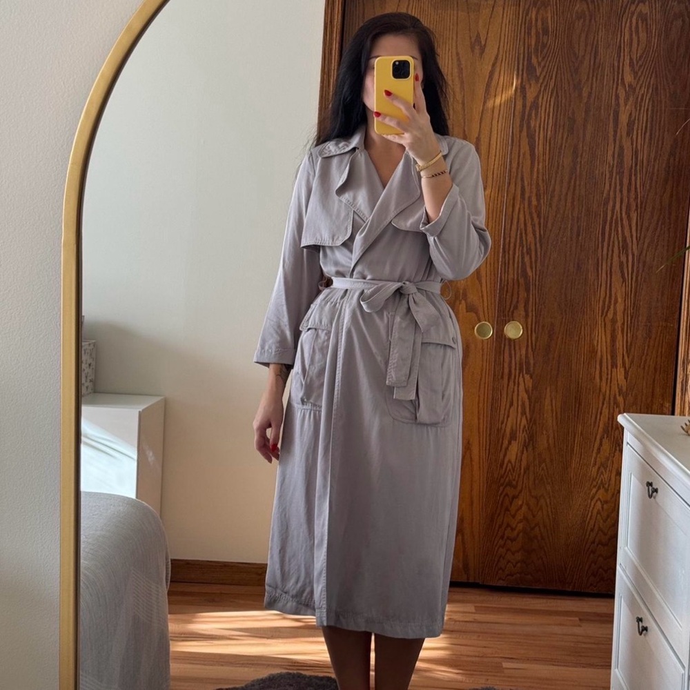 Topshop Light Gray Lavender Duster Jacket